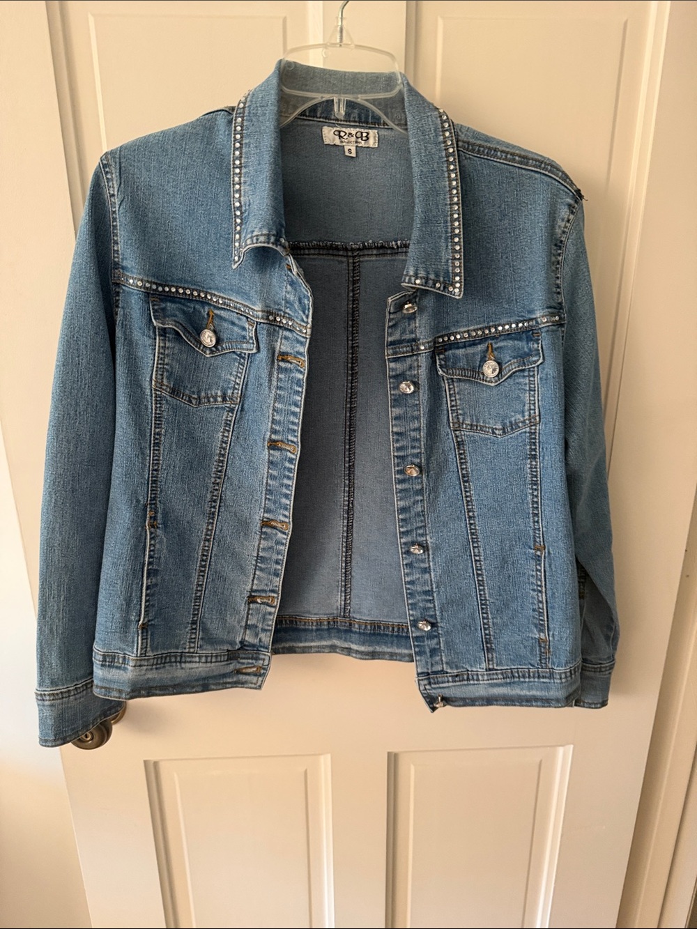 Light Blue Studded Denim Jacket